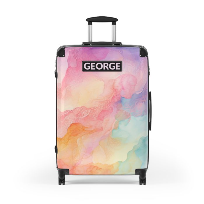 Pastel Watercolor Custom Suitcase - Tailored for you, adorned with pastel watercolors, a one-of-a-kind travel companion.