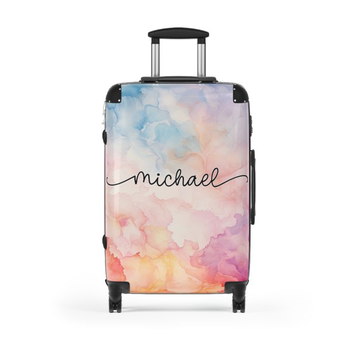 Pastel Watercolor Custom Suitcase - Tailored for you, adorned with pastel watercolors, a one-of-a-kind travel companion.