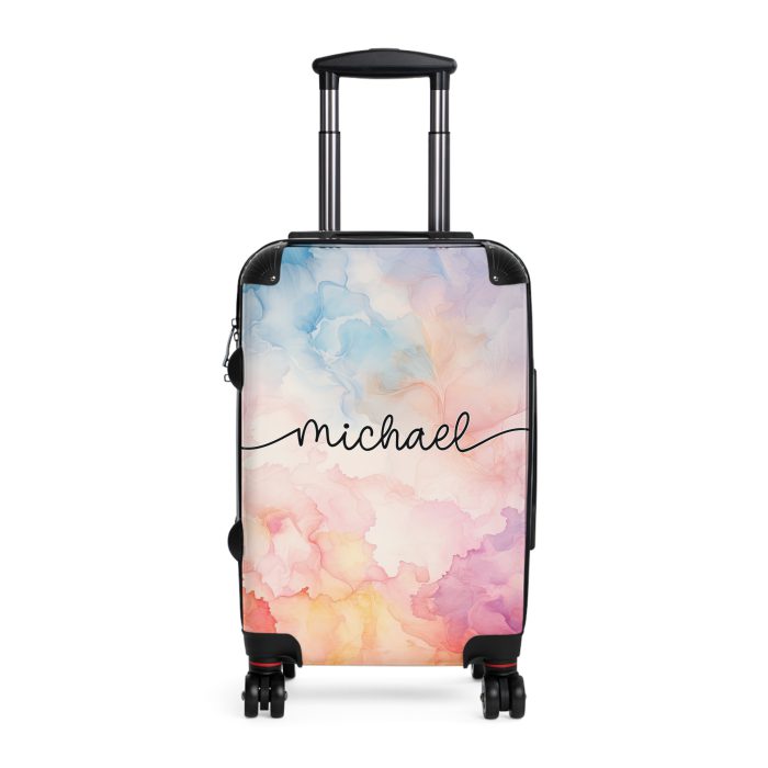 Pastel Watercolor Custom Suitcase - Tailored for you, adorned with pastel watercolors, a one-of-a-kind travel companion.