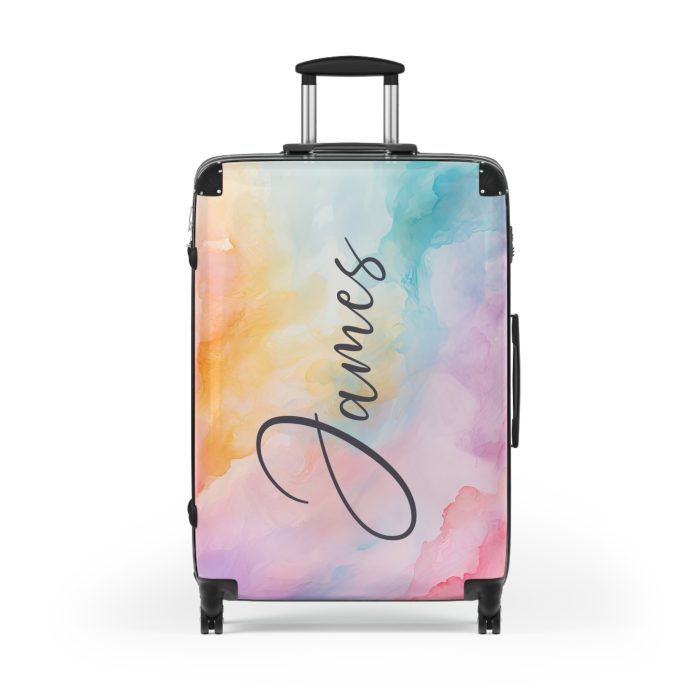 Pastel Watercolor Custom Suitcase - Tailored for you, adorned with pastel watercolors, a one-of-a-kind travel companion.