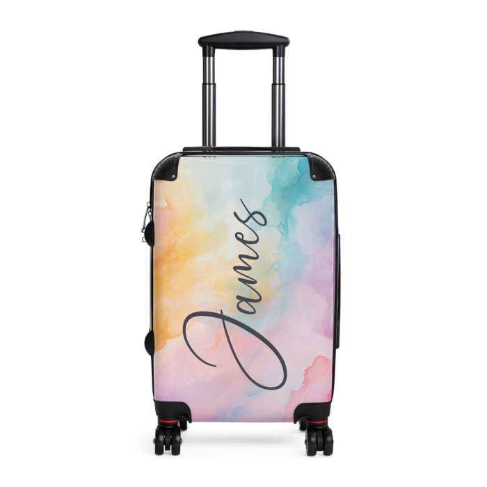 Pastel Watercolor Custom Suitcase - Tailored for you, adorned with pastel watercolors, a one-of-a-kind travel companion.