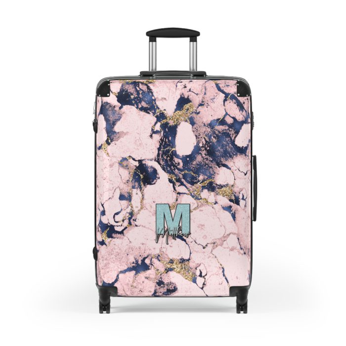 Custom Marble Suitcase - A personalized suitcase adorned with an elegant marble-themed design, perfect for travelers who want to add a touch of luxury to their luggage.