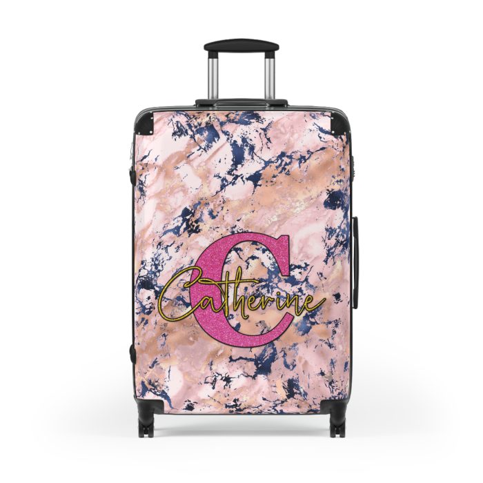 Custom Marble Suitcase - A personalized suitcase adorned with an elegant marble-themed design, perfect for travelers who want to add a touch of luxury to their luggage.