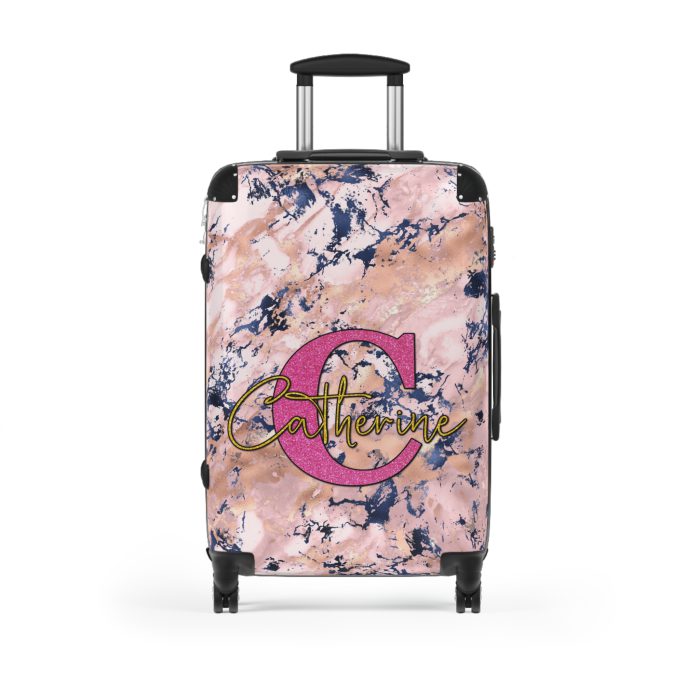 Custom Marble Suitcase - A personalized suitcase adorned with an elegant marble-themed design, perfect for travelers who want to add a touch of luxury to their luggage.