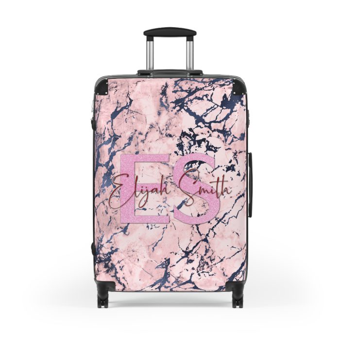 Custom Marble Suitcase - A personalized suitcase adorned with an elegant marble-themed design, perfect for travelers who want to add a touch of luxury to their luggage.