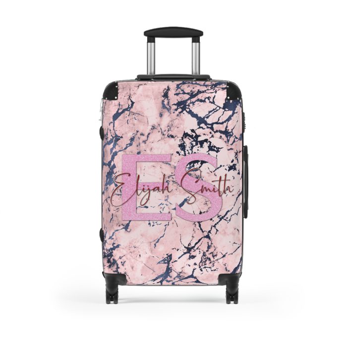 Custom Marble Suitcase - A personalized suitcase adorned with an elegant marble-themed design, perfect for travelers who want to add a touch of luxury to their luggage.