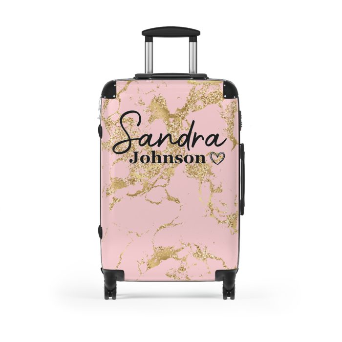 Custom Marble Suitcase - A personalized suitcase adorned with an elegant marble-themed design, perfect for travelers who want to add a touch of luxury to their luggage.