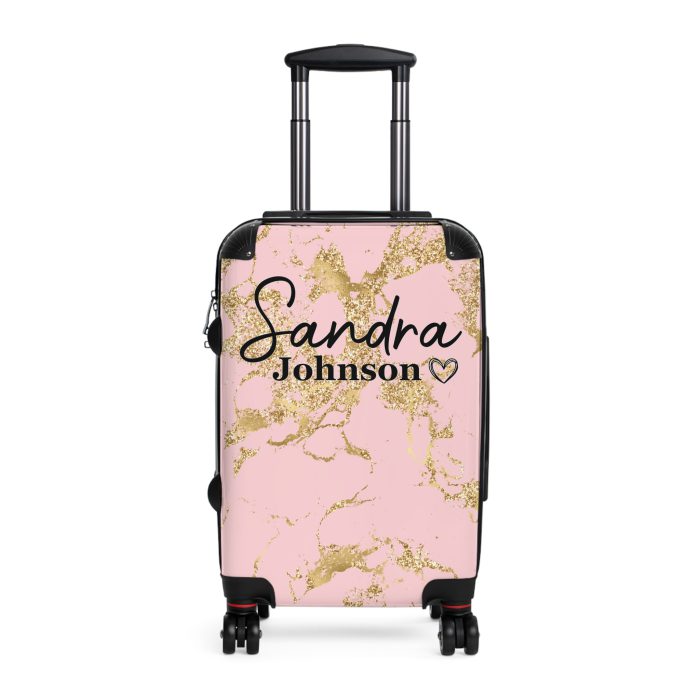 Custom Marble Suitcase - A personalized suitcase adorned with an elegant marble-themed design, perfect for travelers who want to add a touch of luxury to their luggage.