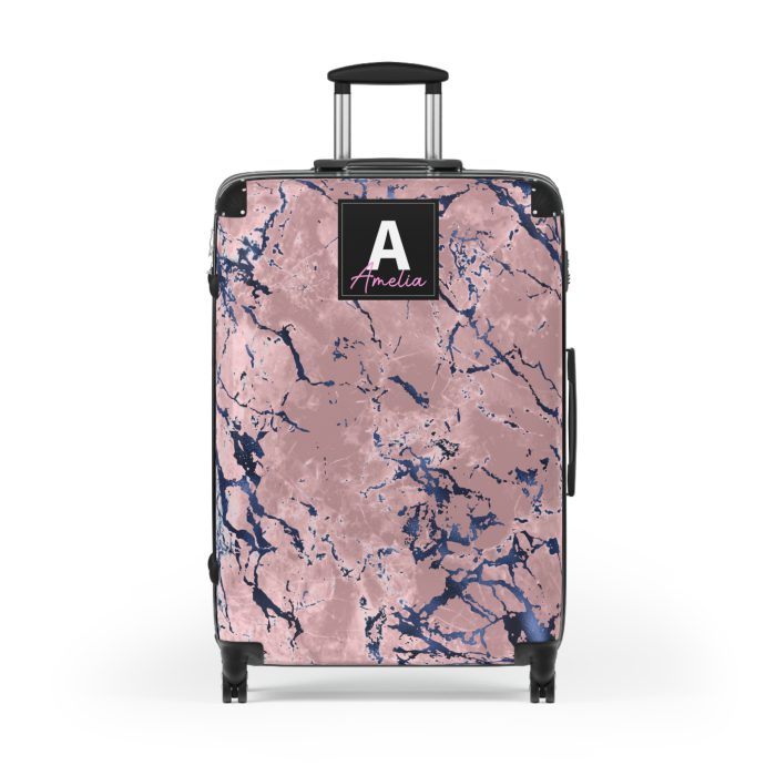 Custom Marble Suitcase - A personalized suitcase adorned with an elegant marble-themed design, perfect for travelers who want to add a touch of luxury to their luggage.