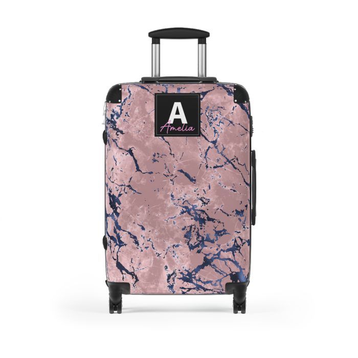 Custom Marble Suitcase - A personalized suitcase adorned with an elegant marble-themed design, perfect for travelers who want to add a touch of luxury to their luggage.