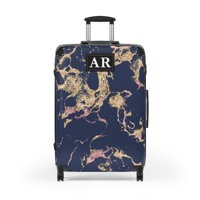 Custom Marble Suitcase - A personalized suitcase adorned with an elegant marble-themed design, perfect for travelers who want to add a touch of luxury to their luggage.