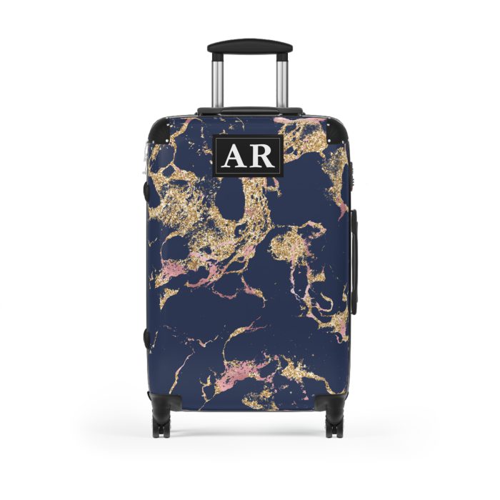 Custom Marble Suitcase - A personalized suitcase adorned with an elegant marble-themed design, perfect for travelers who want to add a touch of luxury to their luggage.