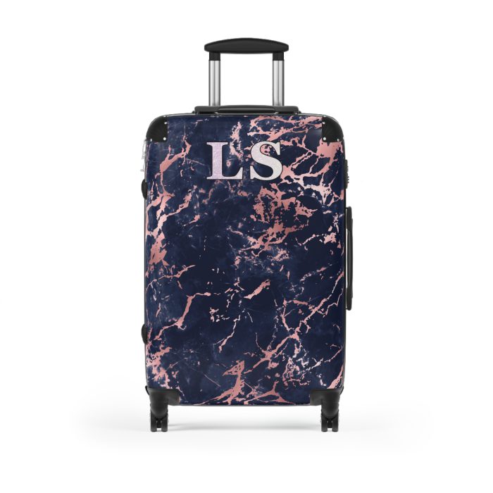 Custom Marble Suitcase - A personalized suitcase adorned with an elegant marble-themed design, perfect for travelers who want to add a touch of luxury to their luggage.