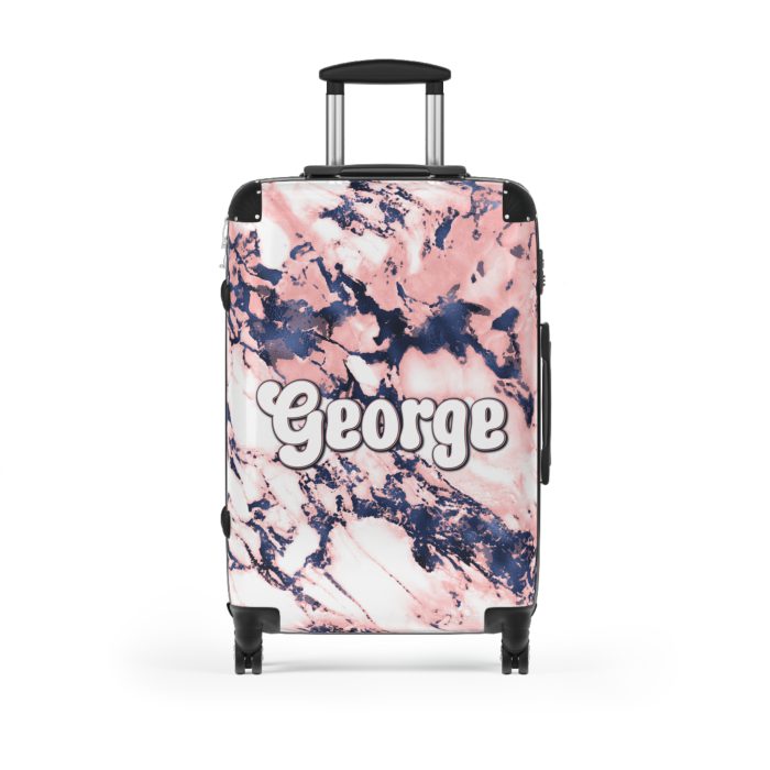 Custom Marble Suitcase - A personalized suitcase adorned with an elegant marble-themed design, perfect for travelers who want to add a touch of luxury to their luggage.