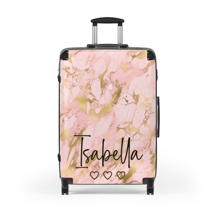 Custom Marble Suitcase - A personalized suitcase adorned with an elegant marble-themed design, perfect for travelers who want to add a touch of luxury to their luggage.