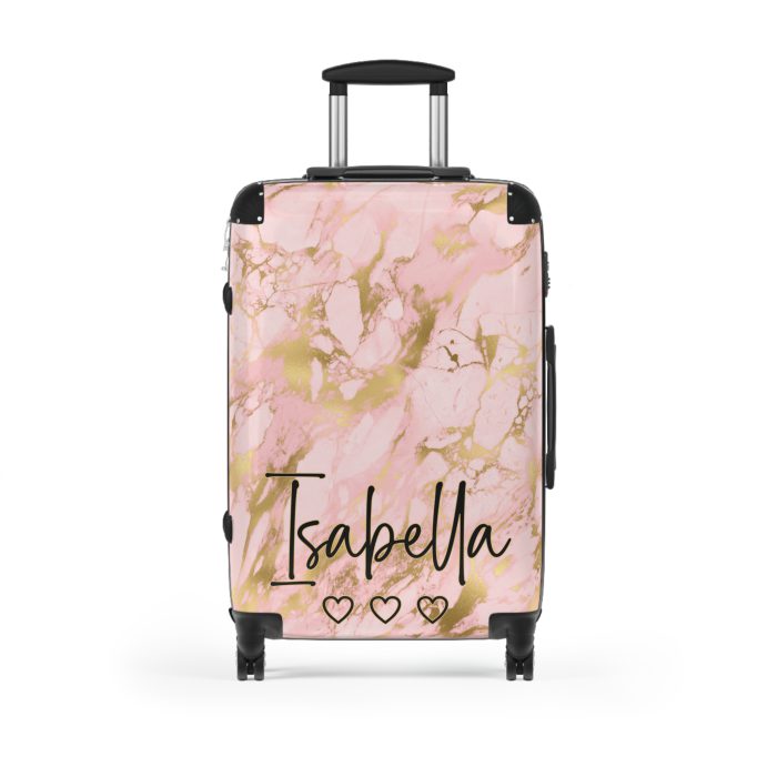 Custom Marble Suitcase - A personalized suitcase adorned with an elegant marble-themed design, perfect for travelers who want to add a touch of luxury to their luggage.