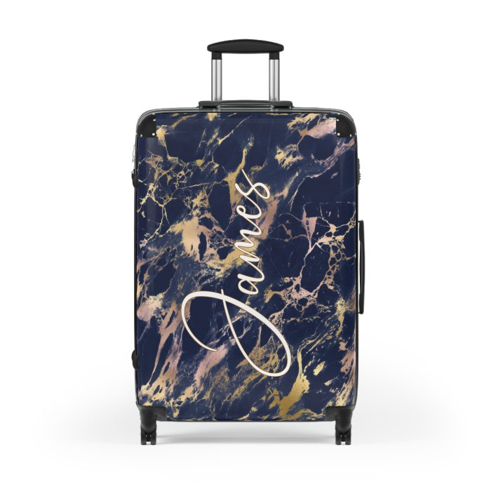 Custom Marble Suitcase - A personalized suitcase adorned with an elegant marble-themed design, perfect for travelers who want to add a touch of luxury to their luggage.