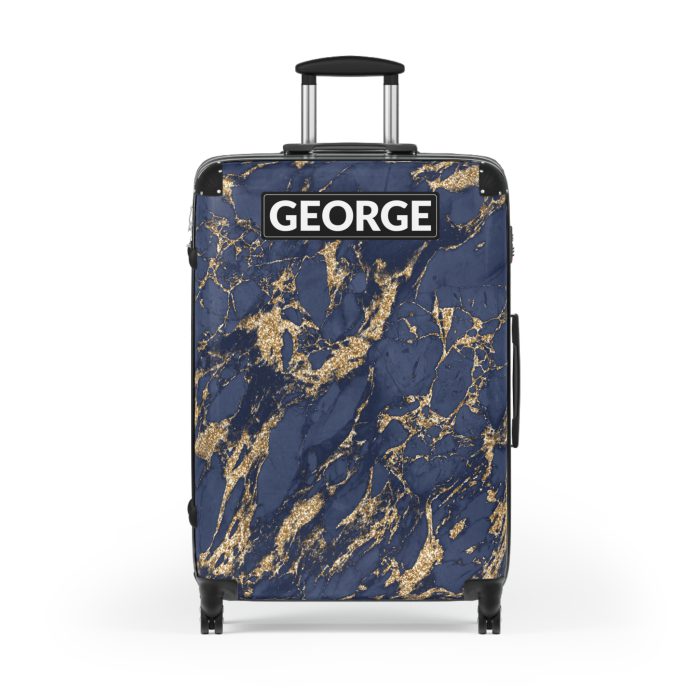 Custom Marble Suitcase - A personalized suitcase adorned with an elegant marble-themed design, perfect for travelers who want to add a touch of luxury to their luggage.