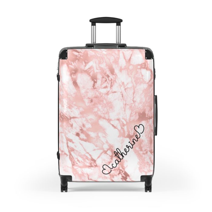 Custom Marble Suitcase - A personalized suitcase adorned with an elegant marble-themed design, perfect for travelers who want to add a touch of luxury to their luggage.