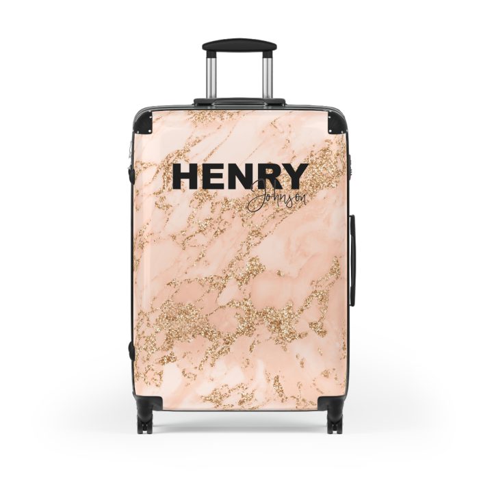 Custom Marble Suitcase - A personalized suitcase adorned with an elegant marble-themed design, perfect for travelers who want to add a touch of luxury to their luggage.