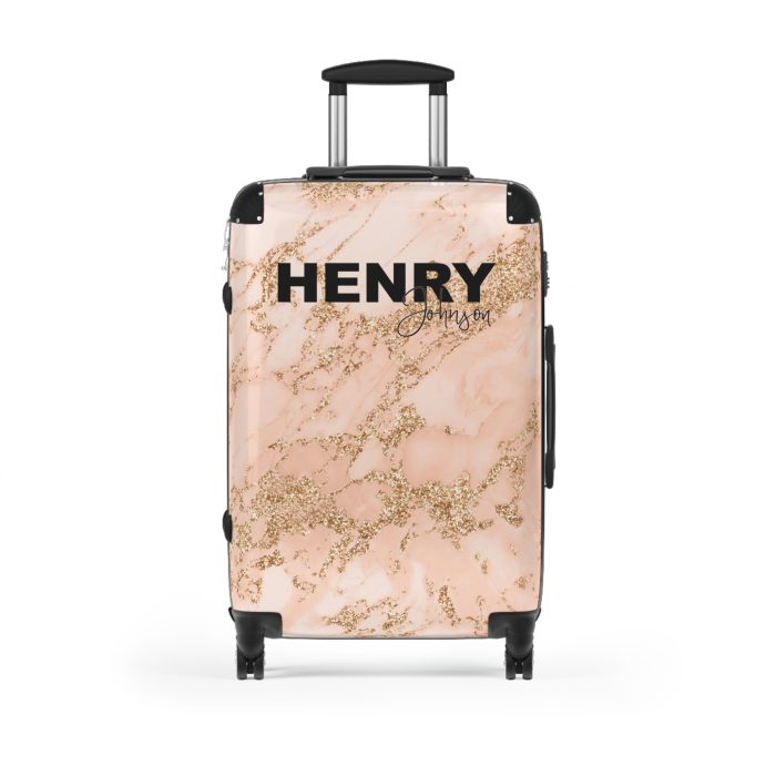 Custom Marble Suitcase - A personalized suitcase adorned with an elegant marble-themed design, perfect for travelers who want to add a touch of luxury to their luggage.