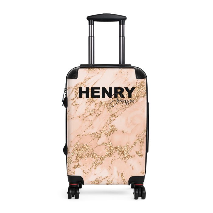 Custom Marble Suitcase - A personalized suitcase adorned with an elegant marble-themed design, perfect for travelers who want to add a touch of luxury to their luggage.