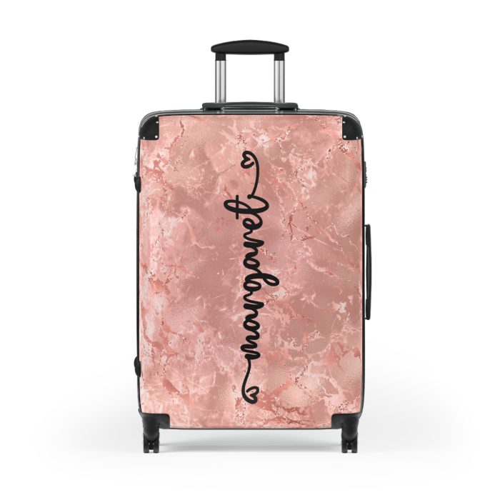 Custom Marble Suitcase - A personalized suitcase adorned with an elegant marble-themed design, perfect for travelers who want to add a touch of luxury to their luggage.