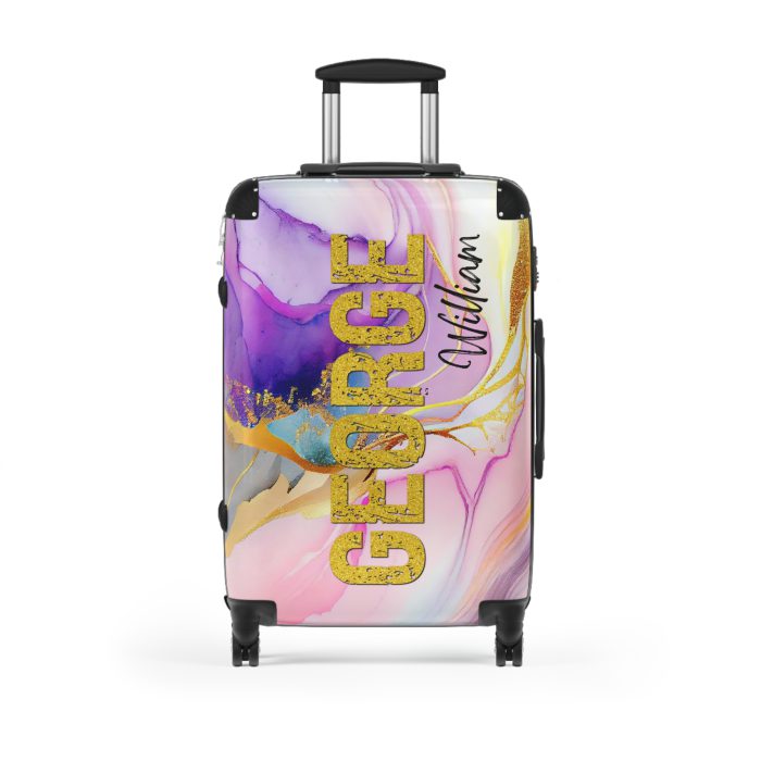 Custom Marble Suitcase - A personalized suitcase adorned with an elegant marble-themed design, perfect for travelers who want to add a touch of luxury to their luggage.