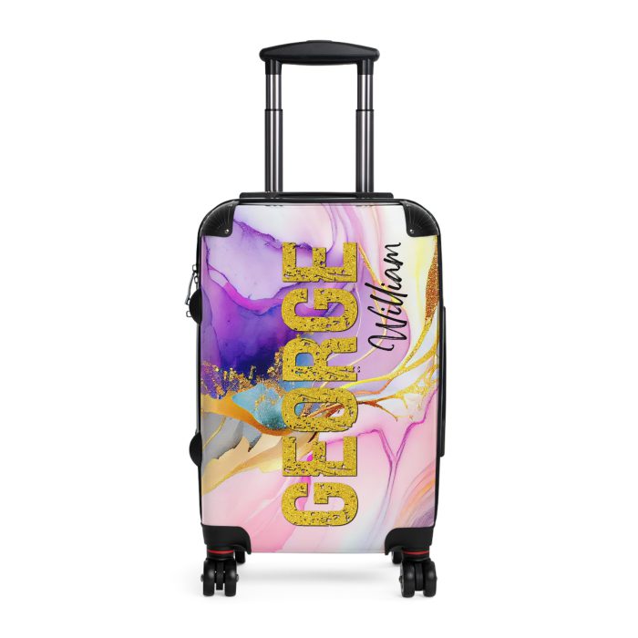 Custom Marble Suitcase - A personalized suitcase adorned with an elegant marble-themed design, perfect for travelers who want to add a touch of luxury to their luggage.