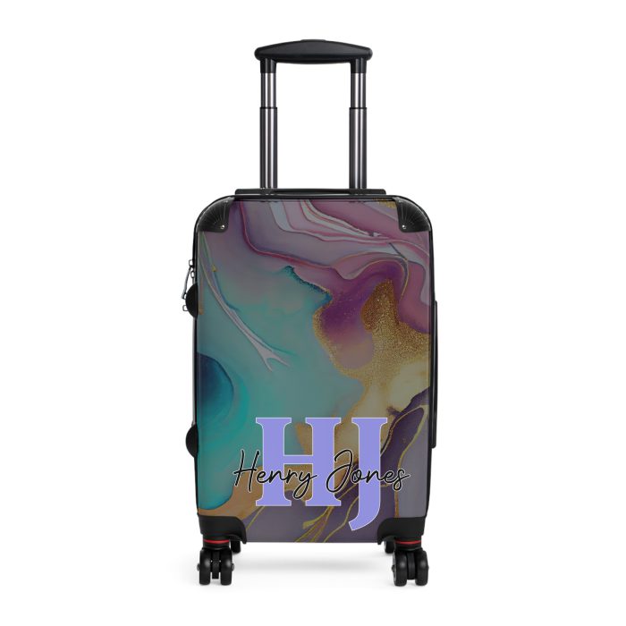 Custom Marble Suitcase - A personalized suitcase adorned with an elegant marble-themed design, perfect for travelers who want to add a touch of luxury to their luggage.