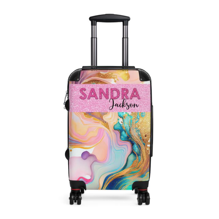 Custom Marble Suitcase - A personalized suitcase adorned with an elegant marble-themed design, perfect for travelers who want to add a touch of luxury to their luggage.