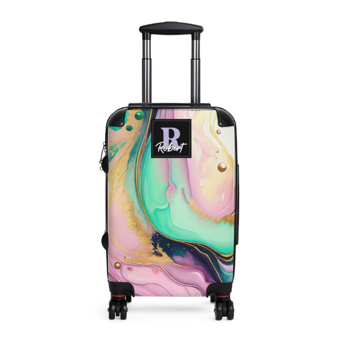 Custom Marble Suitcase - A personalized suitcase adorned with an elegant marble-themed design, perfect for travelers who want to add a touch of luxury to their luggage.