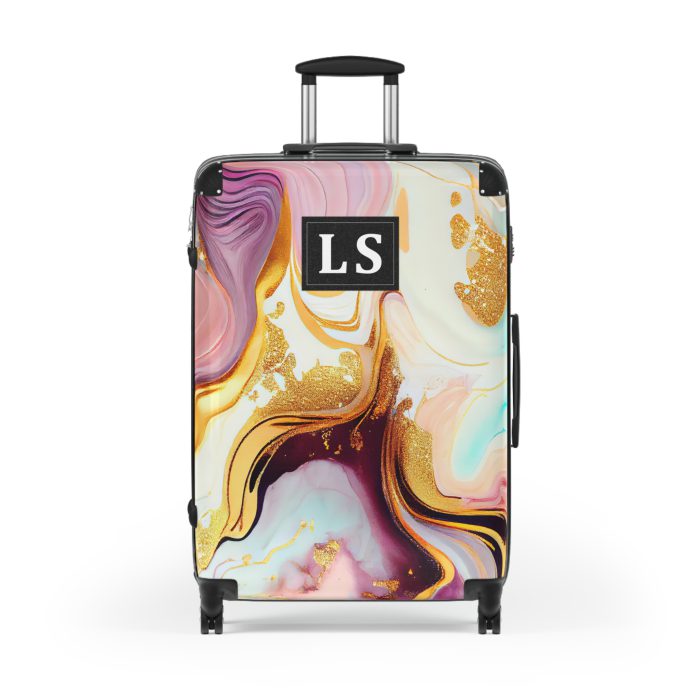 Custom Marble Suitcase - A personalized suitcase adorned with an elegant marble-themed design, perfect for travelers who want to add a touch of luxury to their luggage.