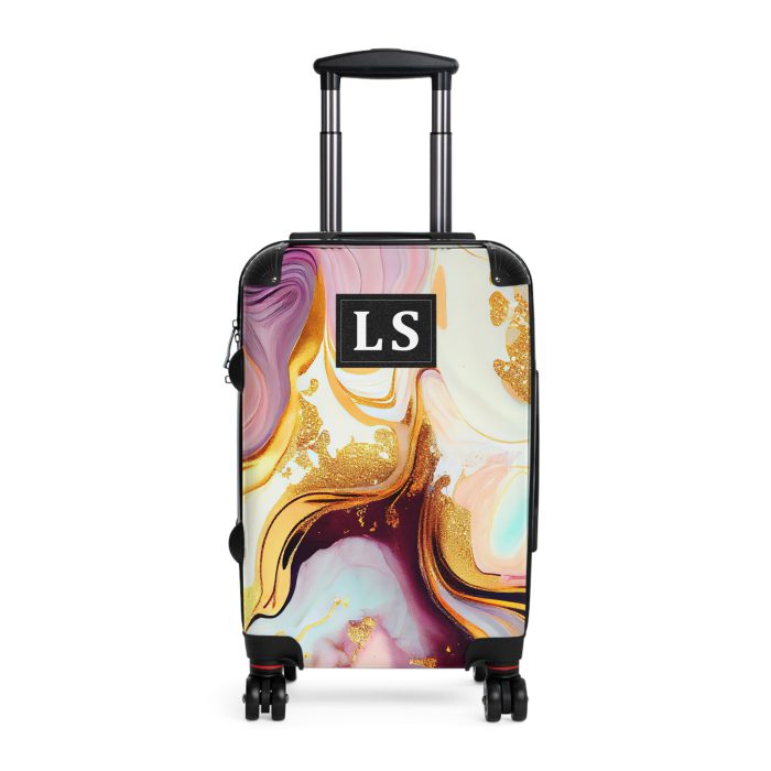 Custom Marble Suitcase - A personalized suitcase adorned with an elegant marble-themed design, perfect for travelers who want to add a touch of luxury to their luggage.