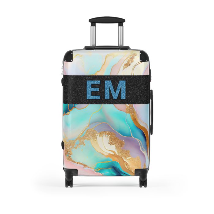 Custom Marble Suitcase - A personalized suitcase adorned with an elegant marble-themed design, perfect for travelers who want to add a touch of luxury to their luggage.