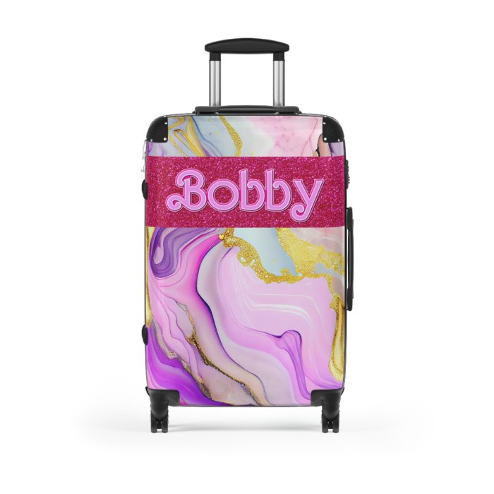 Custom Marble Suitcase - A personalized suitcase adorned with an elegant marble-themed design, perfect for travelers who want to add a touch of luxury to their luggage.