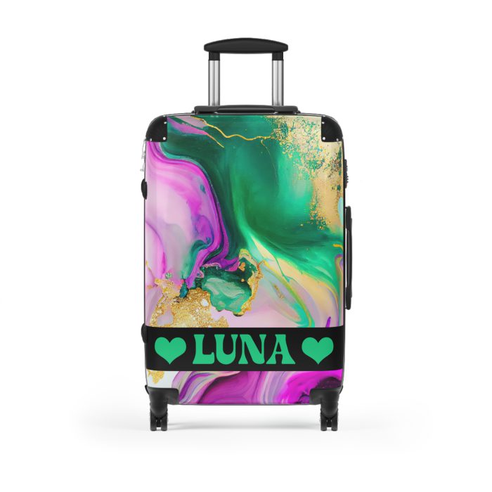 Custom Marble Suitcase - A personalized suitcase adorned with an elegant marble-themed design, perfect for travelers who want to add a touch of luxury to their luggage.