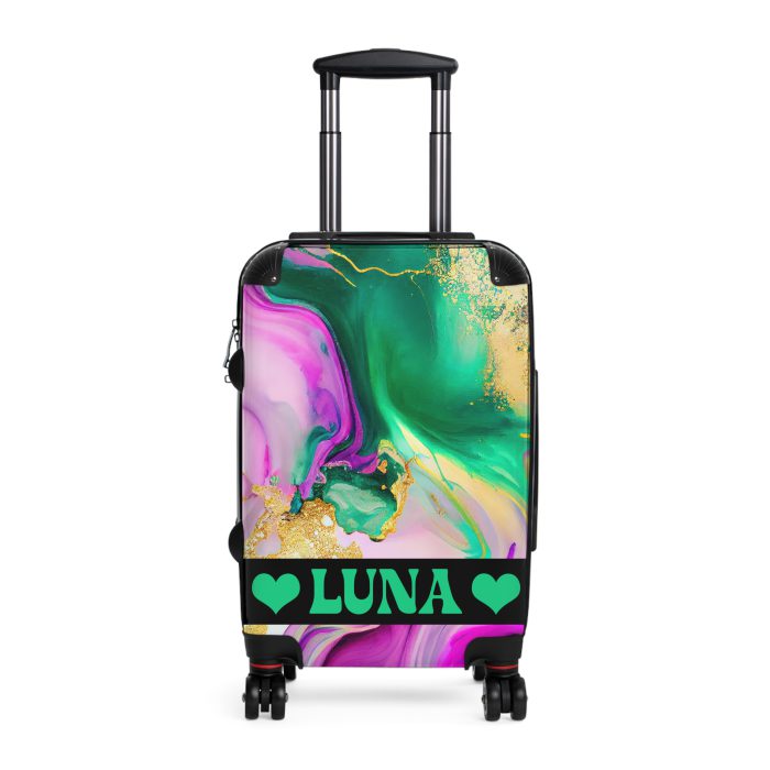 Custom Marble Suitcase - A personalized suitcase adorned with an elegant marble-themed design, perfect for travelers who want to add a touch of luxury to their luggage.