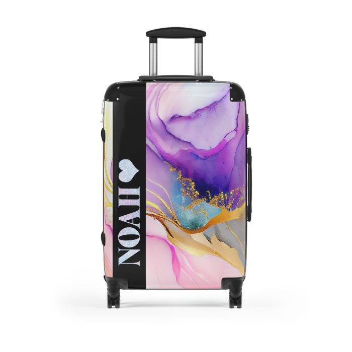 Custom Marble Suitcase - A personalized suitcase adorned with an elegant marble-themed design, perfect for travelers who want to add a touch of luxury to their luggage.