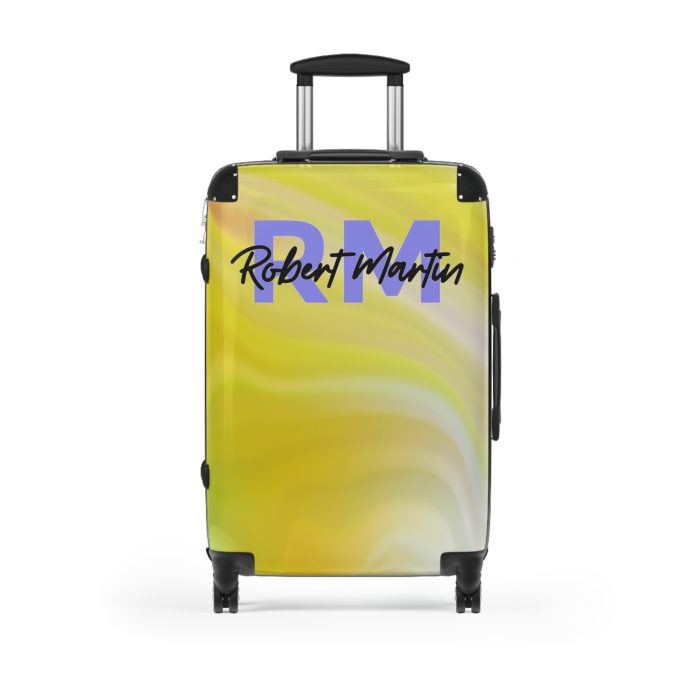 Custom Marble Suitcase - A personalized suitcase adorned with an elegant marble-themed design, perfect for travelers who want to add a touch of luxury to their luggage.