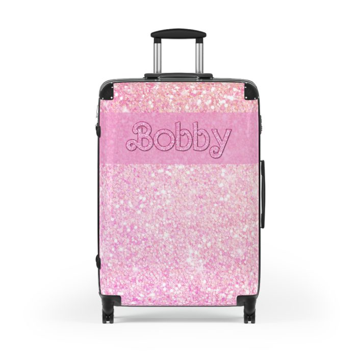 Custom Pastel Glitter Suitcase - A unique and personalized travel companion with a dreamy pastel and glitter design.