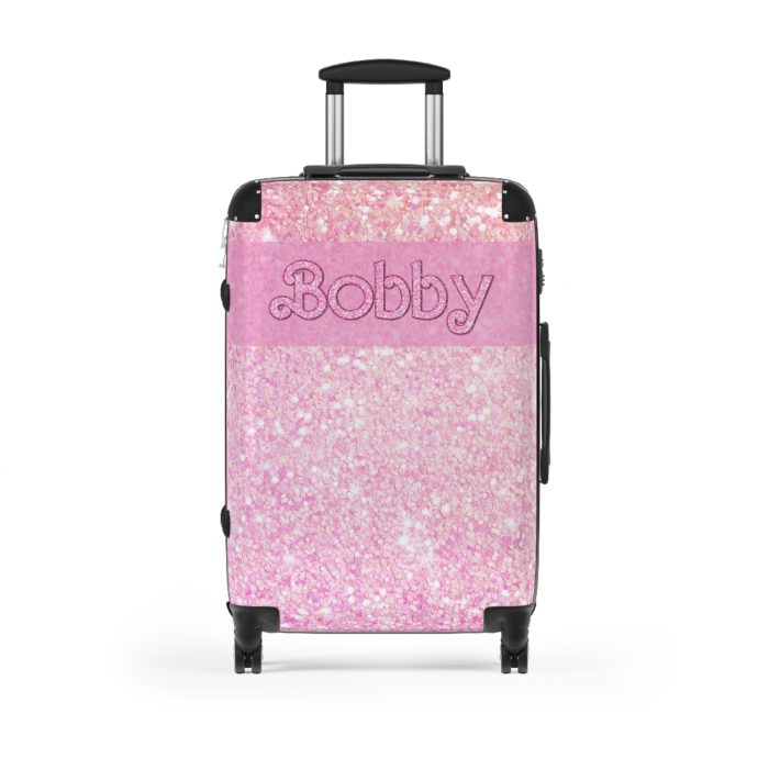 Custom Pastel Glitter Suitcase - A unique and personalized travel companion with a dreamy pastel and glitter design.