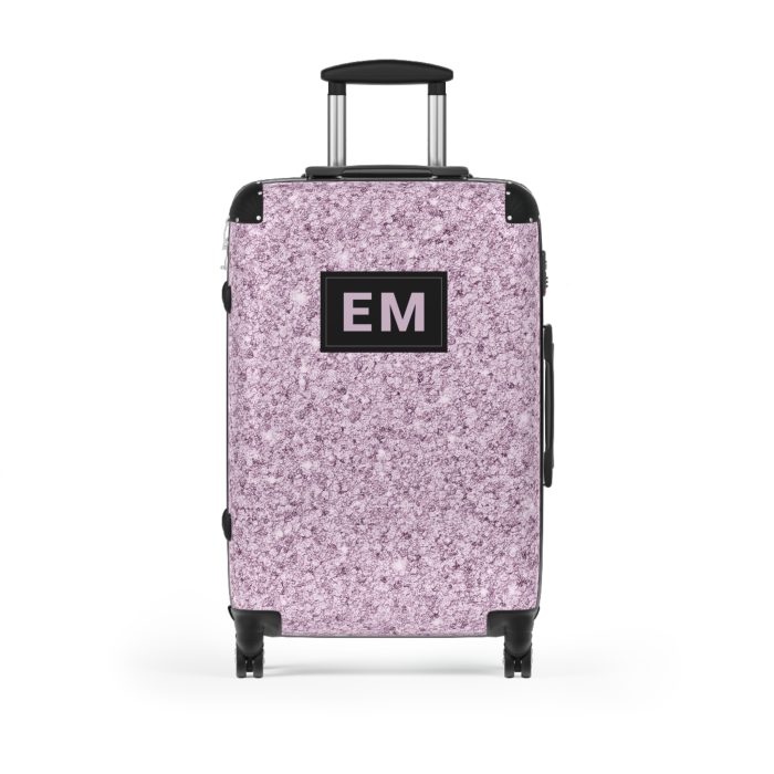 Custom Glitter Suitcase - A personalized travel essential that sparkles with individuality.