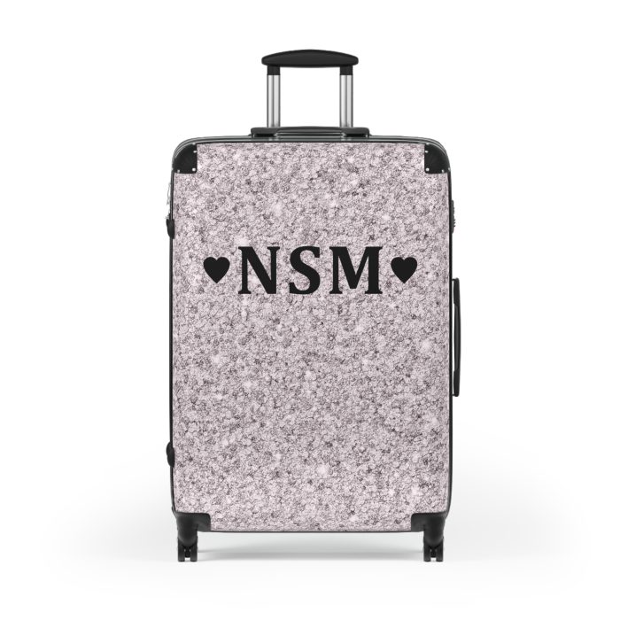 Custom Glitter Suitcase - A personalized travel essential that sparkles with individuality.