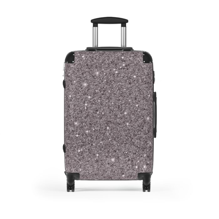 Grey Glitter Suitcase - A stylish travel companion, combining sophistication with a hint of sparkle.