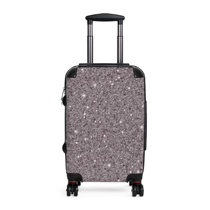 Grey Glitter Suitcase - A stylish travel companion, combining sophistication with a hint of sparkle.