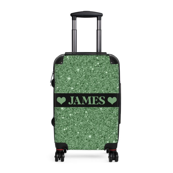 Custom Glitter Suitcase - A personalized travel essential that sparkles with individuality.