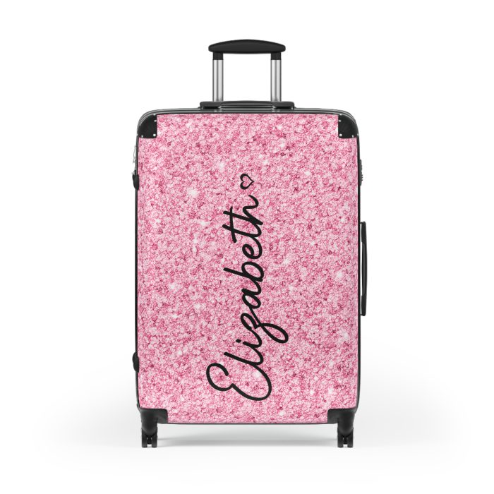 Custom Glitter Suitcase - A personalized travel essential that sparkles with individuality.