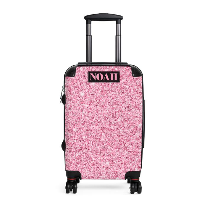 Custom Glitter Suitcase - A personalized travel essential that sparkles with individuality.