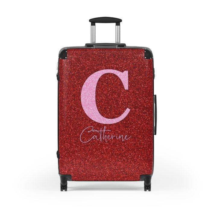 Custom Rainbow Glitter Suitcase - Your personalized travel companion, shining with a rainbow of colors.